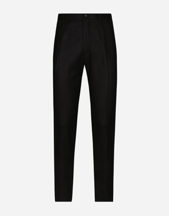 Dolce & Gabbana Tailored Flannel Pants - Man Pants And Shorts Black 46