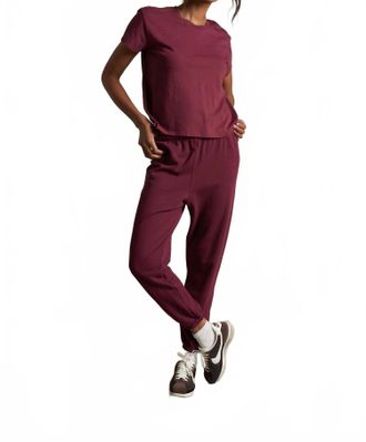 perfectwhitetee Johnny Straight Leg Joggers In Dark Burgundy