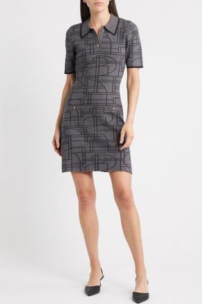 ZOE AND CLAIRE Jacquard Polo Minidress in Heather Grey at Nordstrom Rack, Size X-Small