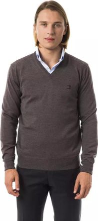 Uominitaliani Gray Merino Wool Mens Sweater