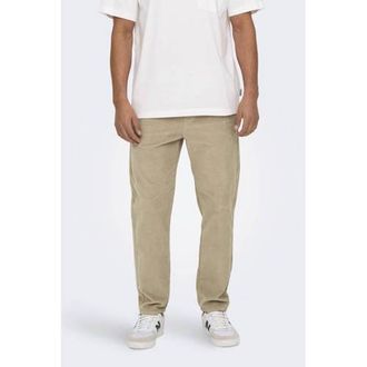 Only & Sons corduroy tapered casual broek beige