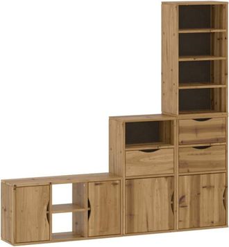 vidaXL Vidaxl - Muebles De Tv 4 Uds. Con Almacenaje odda Madera Maciza Pino