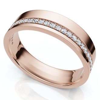 Pompeii3 Mens Diamond Wedding Ring High Polished 14k Gold or Platinum Lab Grown