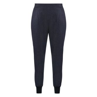 Stella McCartney Broeken, Dames, Blauw, S, Wol, Wollen joggingbroek