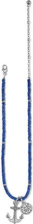 Brighton Womens Anchor And Soul Bead Necklace In Silver/blue