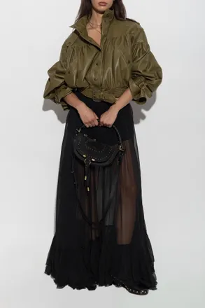 Chlo&eacute; Silk Skirt, Womens, Black