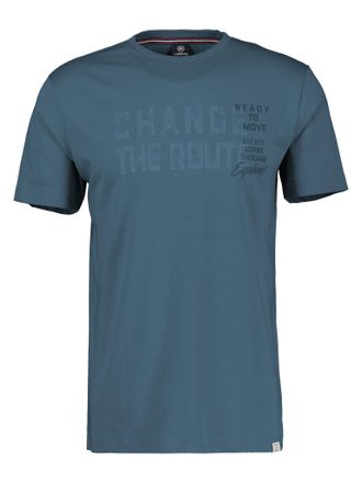 Lerros T-Shirt LERROS, Herren, Gr. XXL, blau (crispy blau), Single Jersey, Obermaterial: 100% Baumwolle, bedruckt, regular fit taillenbedeckt, Rundhals, gera