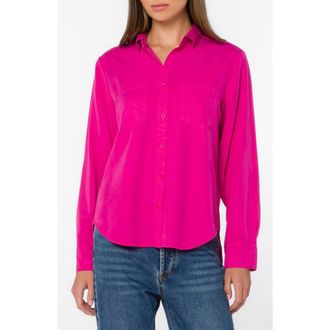 Velvet Heart Sirena Roll Tab Sleeve Shirt in Fuchsia Flambe at Nordstrom Rack, Size X-Large