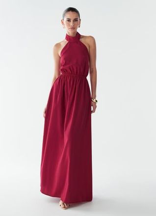 BWLDR Fay Linen Maxi in Cherry at Nordstrom, Size 4