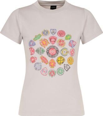 Balenciaga White Crewneck Printed T-Shirt