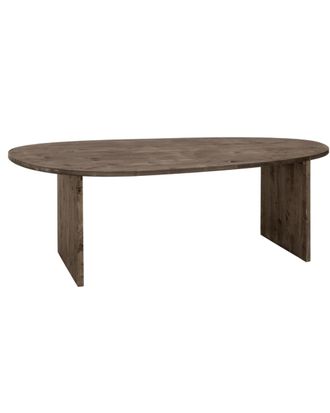 Deco Wood Mesa de centro de madera maciza en tono nogal de 182x75cm