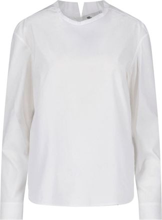Sibel Saral White Hande Long-Sleeve Cotton Blouse