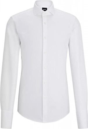 HUGO BOSS H-Hank Shirt - Heren - Zakelijke Overhemden - Wit - XL - Katoen - Overhemden