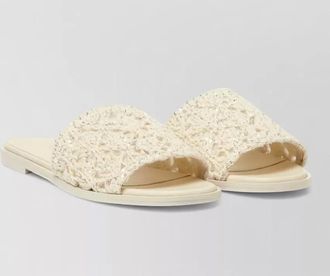 Fabiana Filippi crochet detail flat sole open toe slides