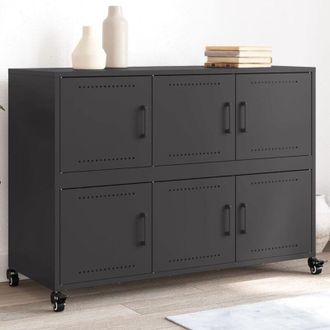 vidaXL Credenza Nera 100,5x39x72 cm in Acciaio Laminato a Freddo - Vidaxl