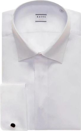 Xacus Doppy pulse polli ceremonie Italiaanse halslijn vaste kleur twill - Heren - Zakelijke Overhemden - Wit - 4XL - Overhemden