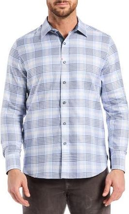 Robert Graham Delford Plaid Cotton Button-Up Shirt in Navy at Nordstrom Rack, Size Small