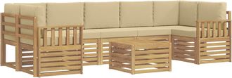 vidaXL Conjunto De Sof&aacute;s De Exterior 8 Uds. Y Beige Poli&eacute;ster Vidaxl