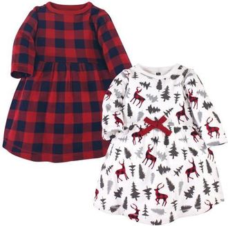 Hudson Baby Two-Piece Long-Sleeve Dresses Set in Forest Deer at Nordstrom, Size 12-18M