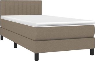 vidaXL Cama Box Spring Con Colch&oacute;n Tela Gris Taupe 90x190 Cm Vidaxl
