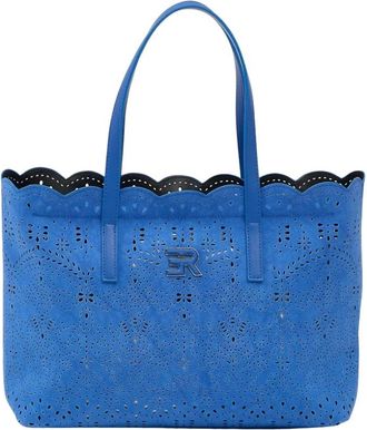 Ermanno Scervino Geperforeerde Shopper - Dames - Shoppers - Blauw - ONE Size - Polyester - Tassen