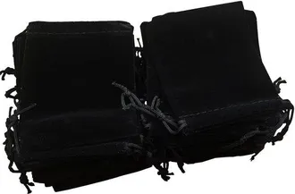 OEM Paquete De 50 Bolsitas De Terciopelo, Bolsitas De Terciopelo Negro, Bolsitas Para Dulces, Regalos De Navidad, Pendientes Y Llaveros, 1016 Cm