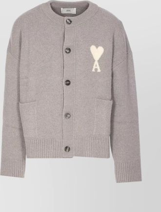 Ami alpaca wool relaxed-fit cardigan