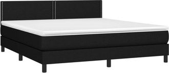 vidaXL Cama Box Spring Con Colch&oacute;n Tela Negro 160x200 Cm Vidaxl