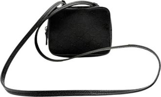 Gucci Pre-owned GG Canvas Shoulder Bag - Dames - Vintage Schoudertas - Zwart - ONE Size - Leer - Vintage