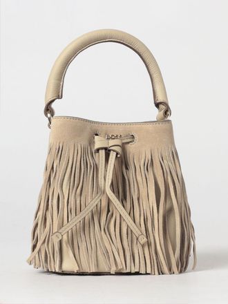 HUGO BOSS Borsa a secchiello Lenah in camoscio con frange