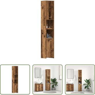 vidaXL vidaXL Armadio da bagno - Mobile da Bagno Legno Antico 30x30x183,5 cm in Legno tecnico