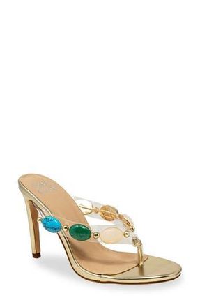 Chase + Chloe by Intouch Footwear Beaded Strap Sandal in Gold Metallic at Nordstrom Rack, Size 7.5