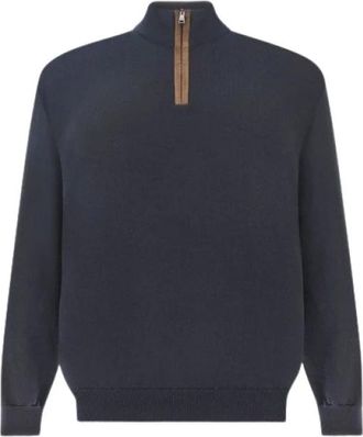 Paul & Shark Typhoon Soft Cool Touch Wool Half Zip Sweater - Heren - Lange truien - Blauw - 3XL - Wol - Truien & Vesten