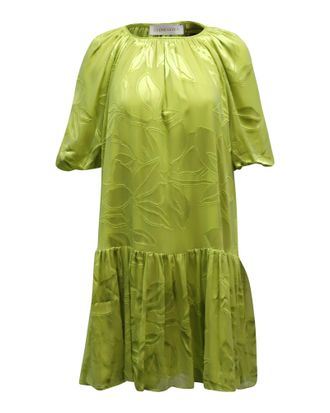 Stine Goya Stine Goya Pleated Lemon Mini Dress in Green Viscose