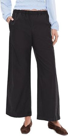 Michael Stars Taylor Elasticated Wide Leg Pants Womens Clothing Black : XL (US 10-12), Cotton