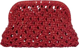 Twentyfourhaitch Pochette intrecciata Pietre - Bags - Mujer - Rojo - ONE SIZE