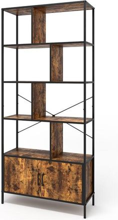 Vicco Separador De Ambientes Fyrk, Roble R&uacute;stico, 80 X 180 Cm Con 2 Puertas Vicco