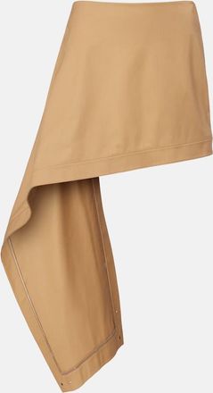 Loewe Asymmetric silk-trimmed cotton miniskirt