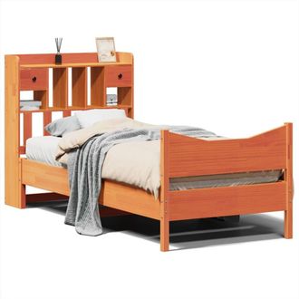 Berkfield Home Bed Frame Frame Wax Brown 75x190 cm Small Single Solid Wood Pine
