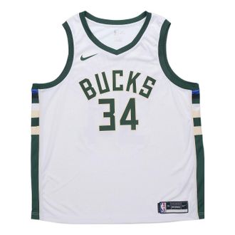 Nike NBA SW Fan Edition 20-21 Season Milwaukee Bucks Alphabet 34 Jersey White CW3599-103