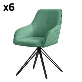 ML Design Sillas giratorias 360 grados, set de 6, verde