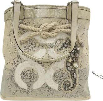 Coach Pre-owned Tote Bags, female, Beige, Size: ONE SIZE Pre-owned Canvas Tote