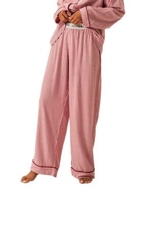 Stripe and Stare Ecovero Pyjama Bottoms in Red Stripe at Nordstrom, Size X-Small Uk