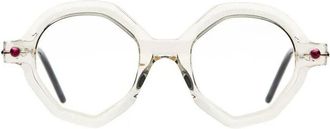 Kuboraum Mask P18 Sophisticated Transparent Champagne Round Acetate Sunglasses