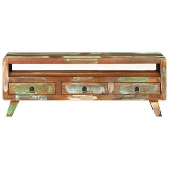 Berkfield Home TV Cabinet Multicolour 110x30x40 cm Solid Reclaimed Wood | Size: 110 x 30 x 40 cm