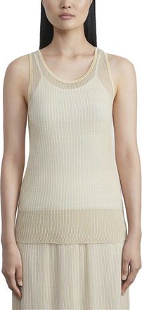 Lafayette 148 New York Pleated Rib Stitch Silk Tank