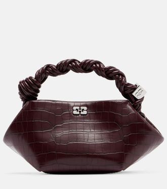 Ganni Bou Mini croc-effect leather top-handle bag