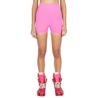 Rick Owens Stretch Knit Fitted Bike Shorts - Dames - Bermuda - Roze - S - Nylon - Korte Broeken