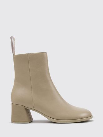 Camper Kora Smooth Leather Ankle Boots with Block Heel and Side Zip