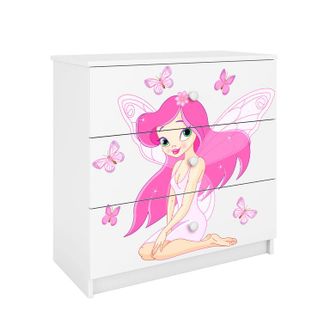 Les Tendances Les Tendances - C&oacute;moda 3 Cajones Kocot Kids Babydream El Hada De Las Mariposas - Blanco